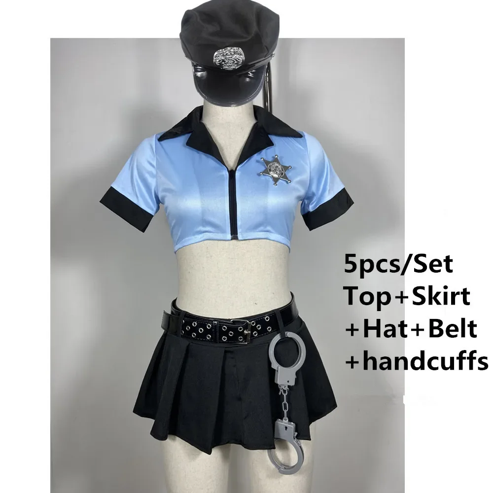 S-2XL Sexy Police Women Costume Police Woman Officer Cosplay Uniform Outfit Sexy Erotic Lingerie Cop Police Costumes
