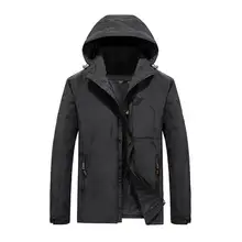 

Zipper Closure Men's Jacket Fashion Casual Overcoat Quick Drying Male Windbreaker Jacket Mens Waterproof Pockets Hooded Jacket