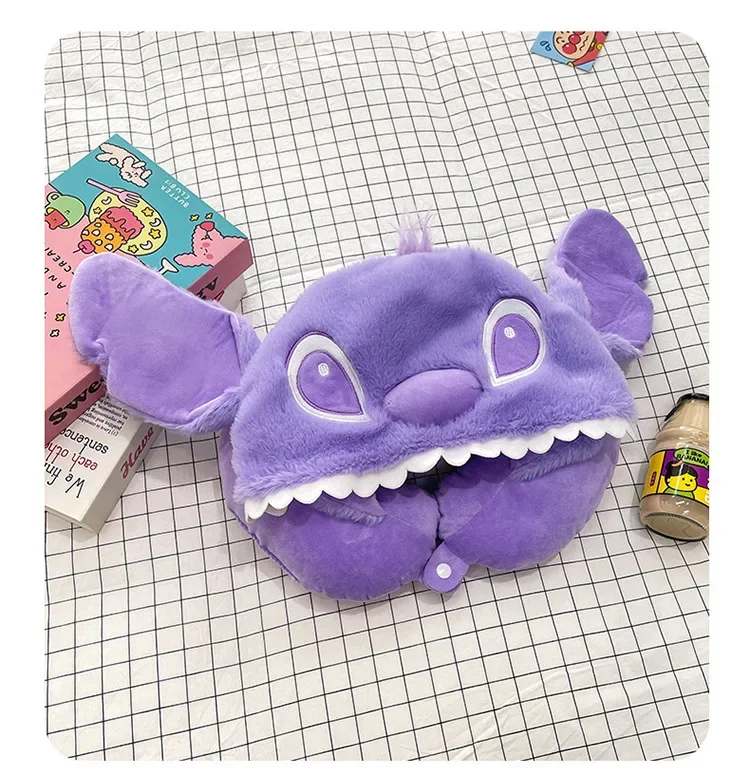 Disney Kawaii Stitch Travel Relax U-Shaped Neck Guard Nap Pillow Cartoon Adult Baby Surprise Gifts Fashion 6