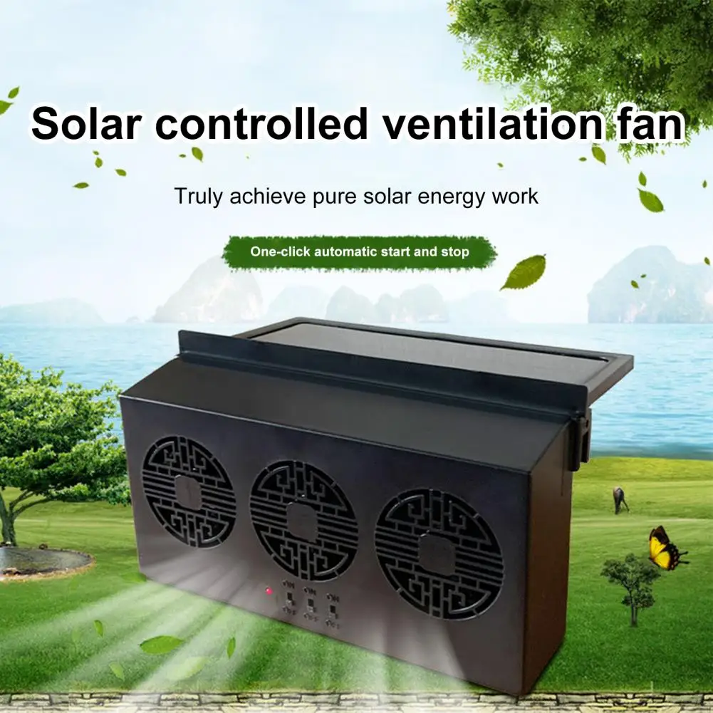 Car Fan Ventilation Solar Car Three Hood Auto Exhaust Fan Radiator Solar Desuperheater Air Cooler Mini