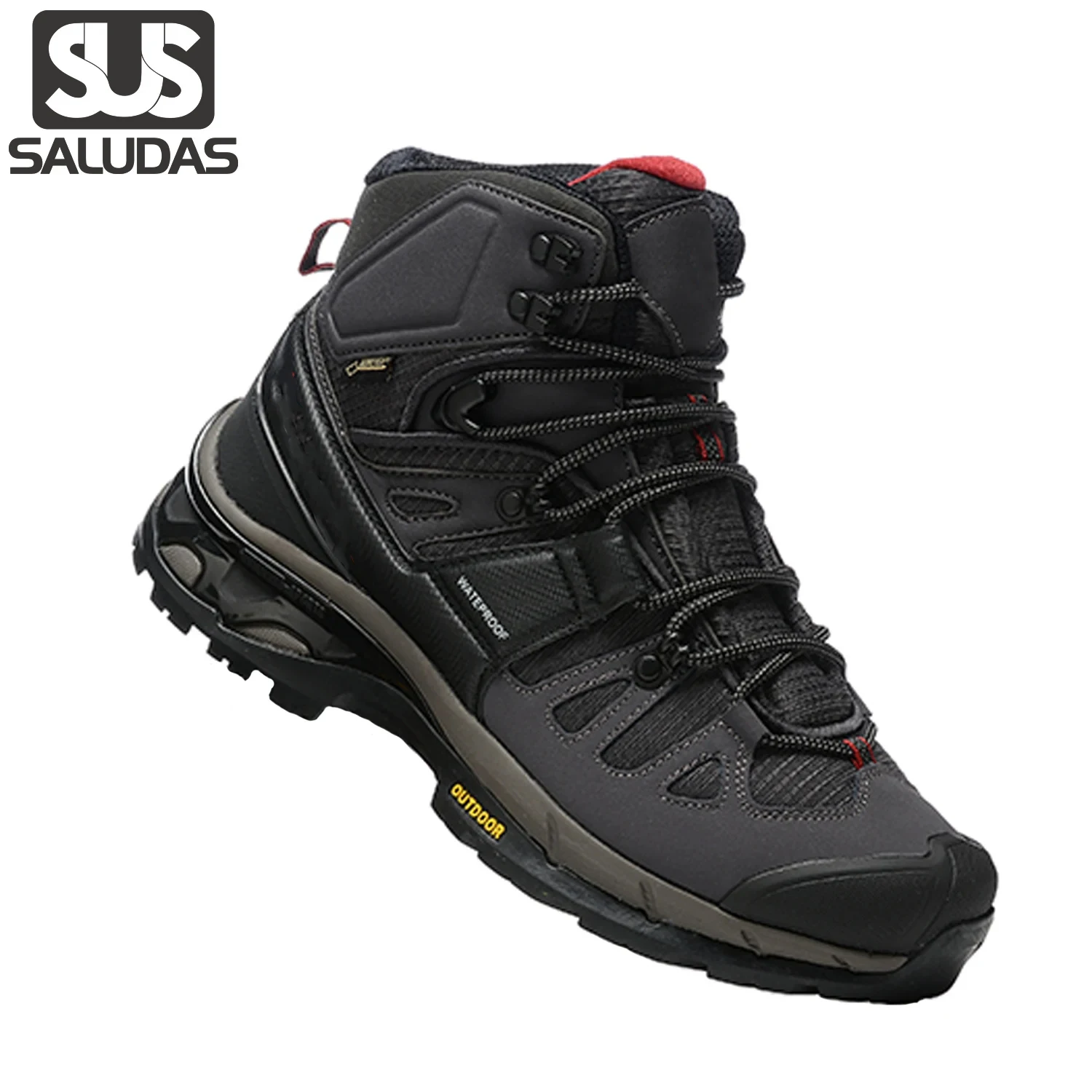 

SALUDAS Hiking Boots for Men Outdoor Trekking Shoes High Top Jungle Mountain Adventure Tactical Boots Non-slip Men Hunting Boots