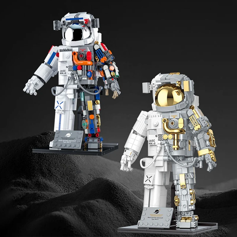 

Creative MOC Spaceman Astronaut Building Block Mechanical Exploring Aerospace Robot Bricks Toy For Boy Children Gift Collectible