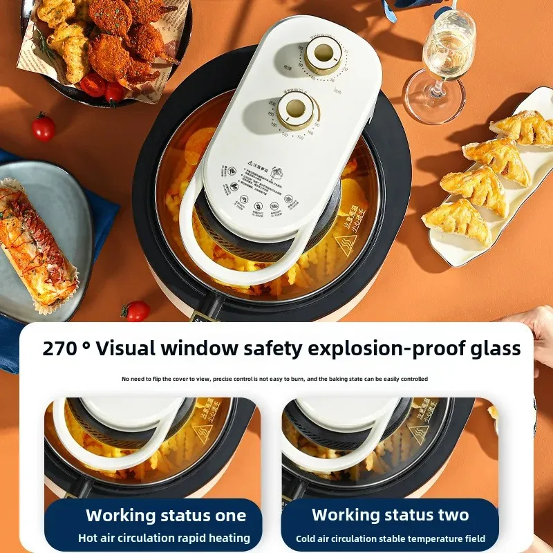 DaLong Visible Large Capacity 6.5L Air Fryer Home Automatic Multifunctional Oil-Free Transparent New Model Electric Deep Fryer