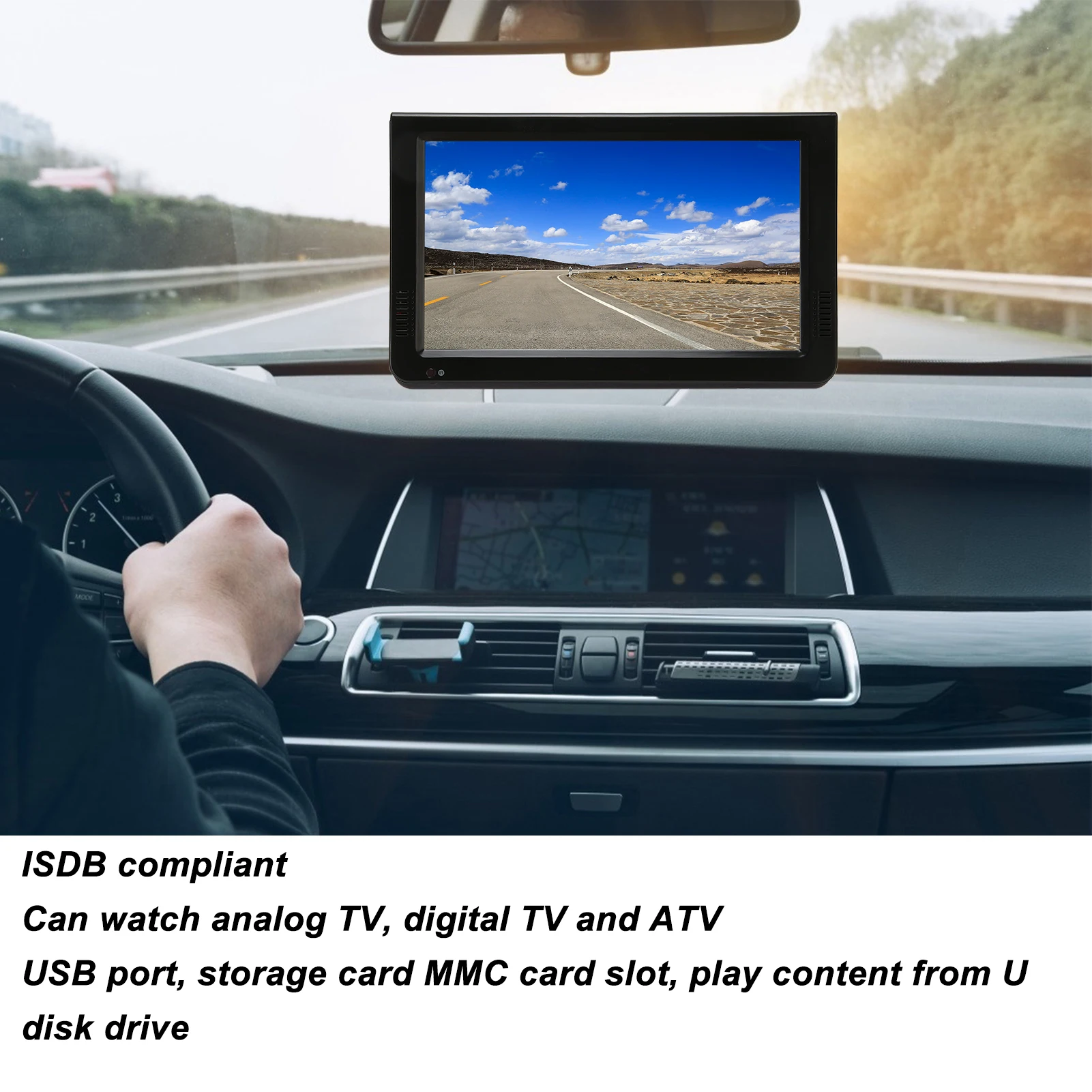 Leadstar 10in Digital TV 10 Inch 1080P High Sensitivity Tuner Digital Television US Plug 110‑240V