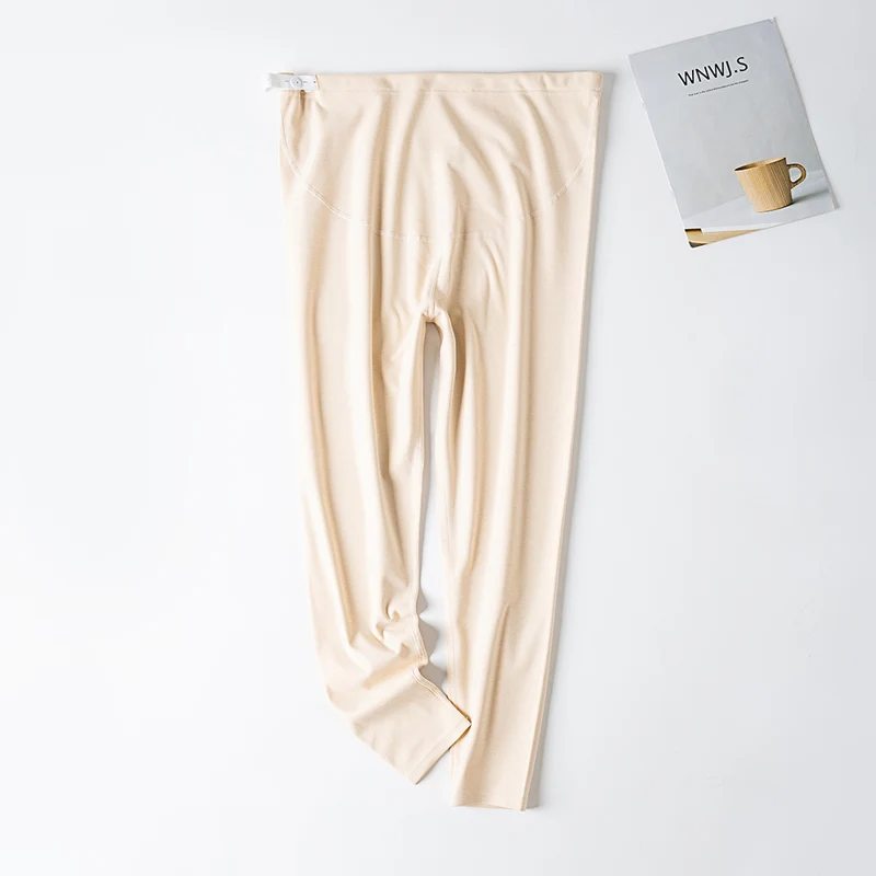 Winter Pregnant Woman Stretched Leggings Thick Warm Double-sided Pleece Maternity Flexable Belly Pants Candy Color Trousers