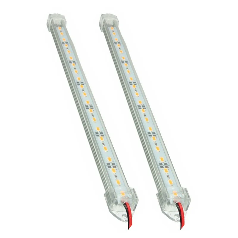 

Waterproof 2pcs LED Strip Light Bar Warm White Lamp IP65 6000K-6500K 12V 9W 5630 for Boat Camping Caravan