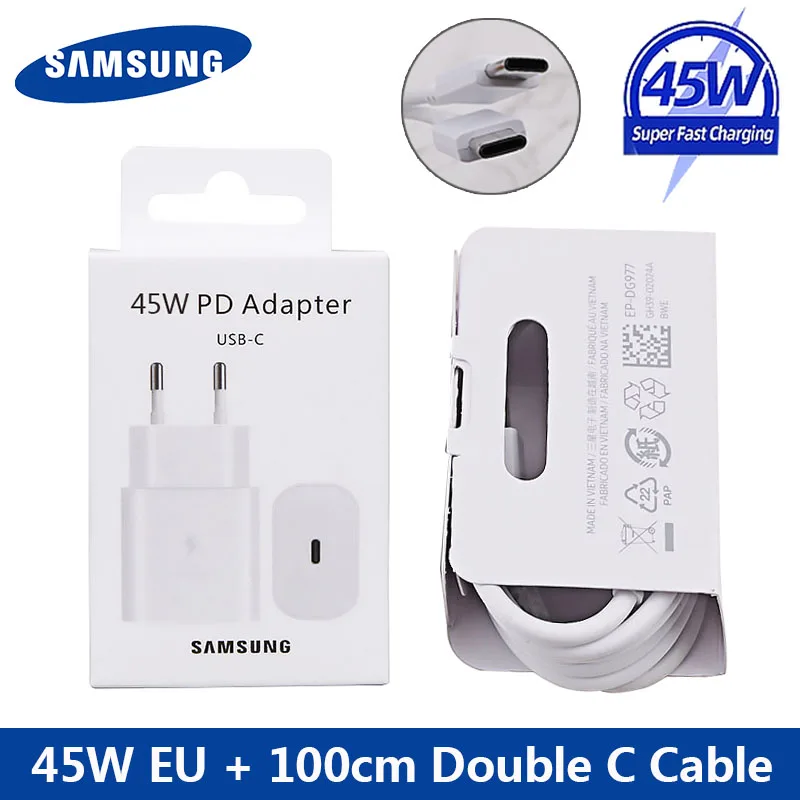 SAMSUNG Original 45W USB-C Super Adaptive Fast Charge Charger EP-TA845 For Samsung GALAXY Note 10 Plus Note10Plus 5G A91 Note10+ 65w usb c charger Chargers