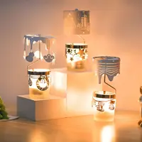Love Wedding Candle Holders Snowflake Deer Fairy Rotating Candlestick Metal Tray Romantic Home Decoration Christmas Ornament ﻿