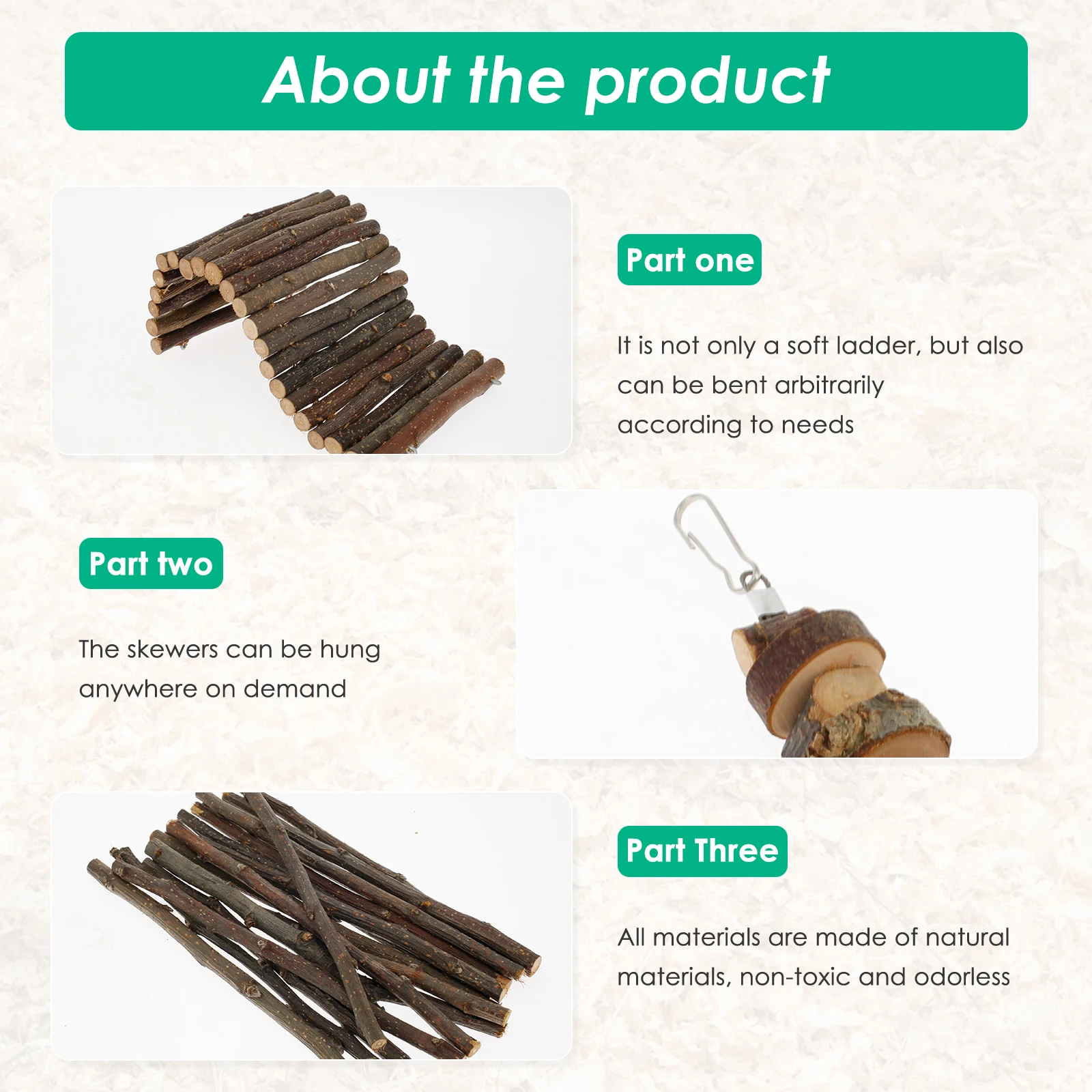 Natural Wood Small Animal Teeth Cleaning Toys