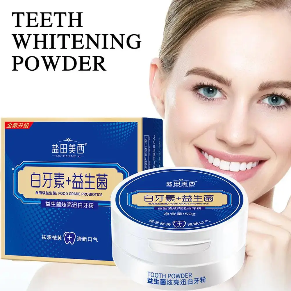 

Probiotics Teeth Whitening Powder Oral Cleaning Stains Clean Remove Tartar Teeth Protect Powder Refresh Breath Powder Care Q2A8
