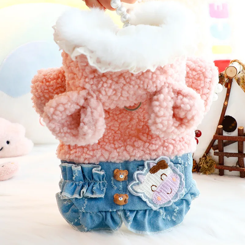 CUTE warmer Pet Clothes sweet princess winter coat for Small Dogs Cats Overcoat Jacket Elegant Chihuahua for Small Dogs