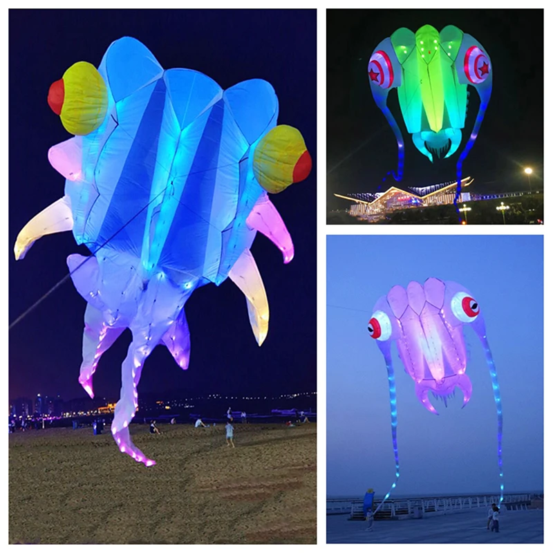Free Shipping led kites flying for adults kites led octopus kites ripstop nylon goldfish kites parachute trilobites kites koi