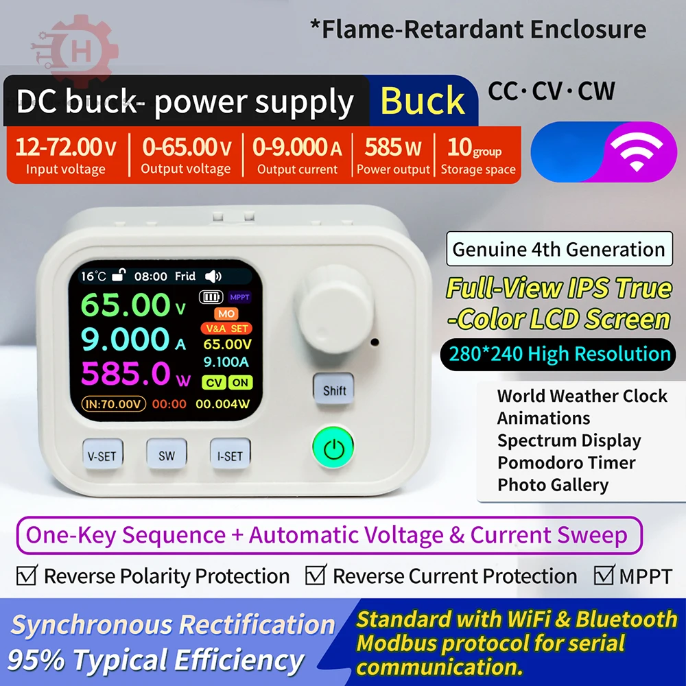 XY6506W XY6509W CNC DC 벅 전원 공급 모듈 블루투스 WiFi 원격 제어 듀얼 시스템 MPPT CC CV MPPT 태양광 충전