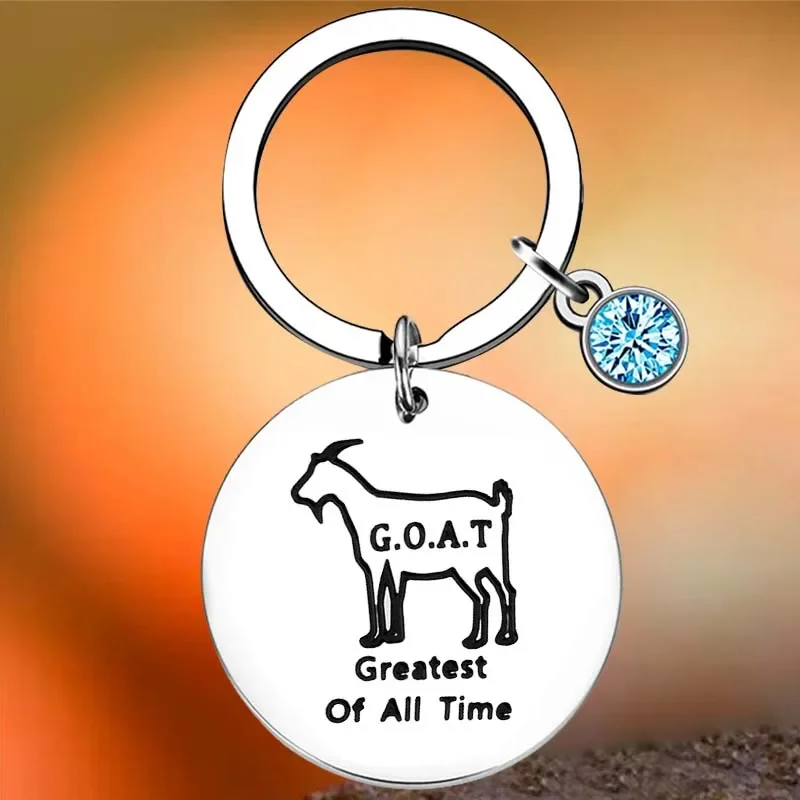 

Hot G.O.A.T Greatest Of All Time Key Chain Ring A Funny Goat keychains pendant Goat Lover Inspirational Gift