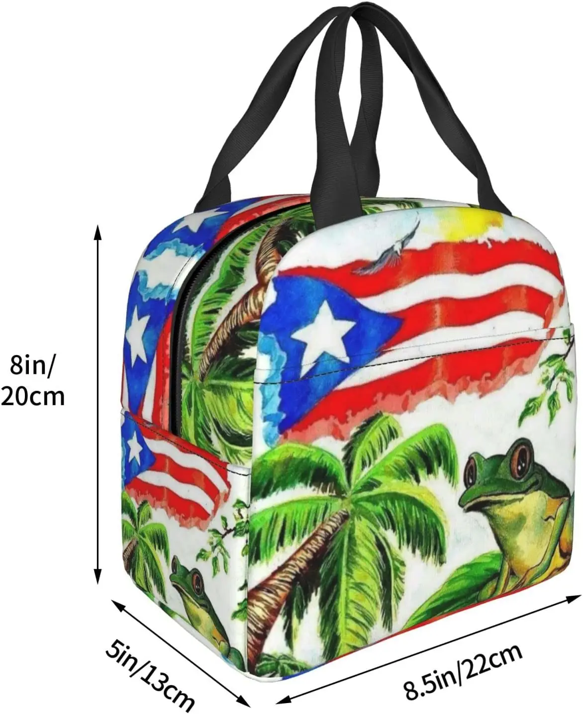 Insulated Lunch Bag Reusable Cooler Thermal Puerto Rico Tote Bag With Front Pocket For Women Men Travel Work Hiking Picnic lunch bag bento bag cooler bag