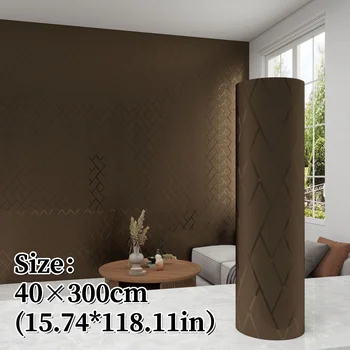 แผ่นผนังพีวีซีแบบลอกและติดสำหรับการปรับปรุงห้องนอน/ห้องนั่งเล่น กันน้ำ โฟมเมทัลลิก วอลเปเปอร์แบบมีกาวในตัว ตกแต่งบ้าน 14