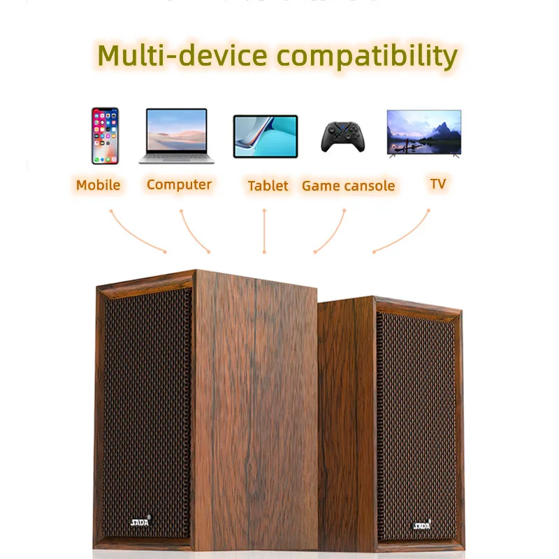 

Saida V-123 Wooden Classic Desktop Компьютерная Колонка домашний Сабвуфер Бумбокс удивительные звуковые эффекты музыкальная система стерео USB