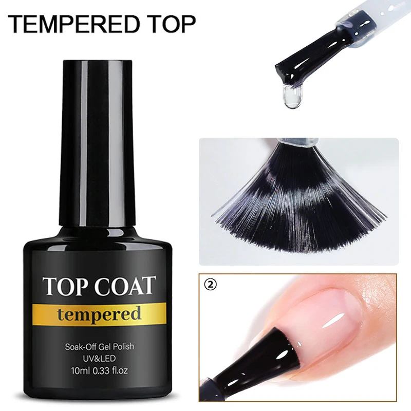 10ml Tempered Top Coat Nail Art Matte Top Base Coat UV Blooming Gel Reinforce Gel Varnish Polish UV LED NAILCO