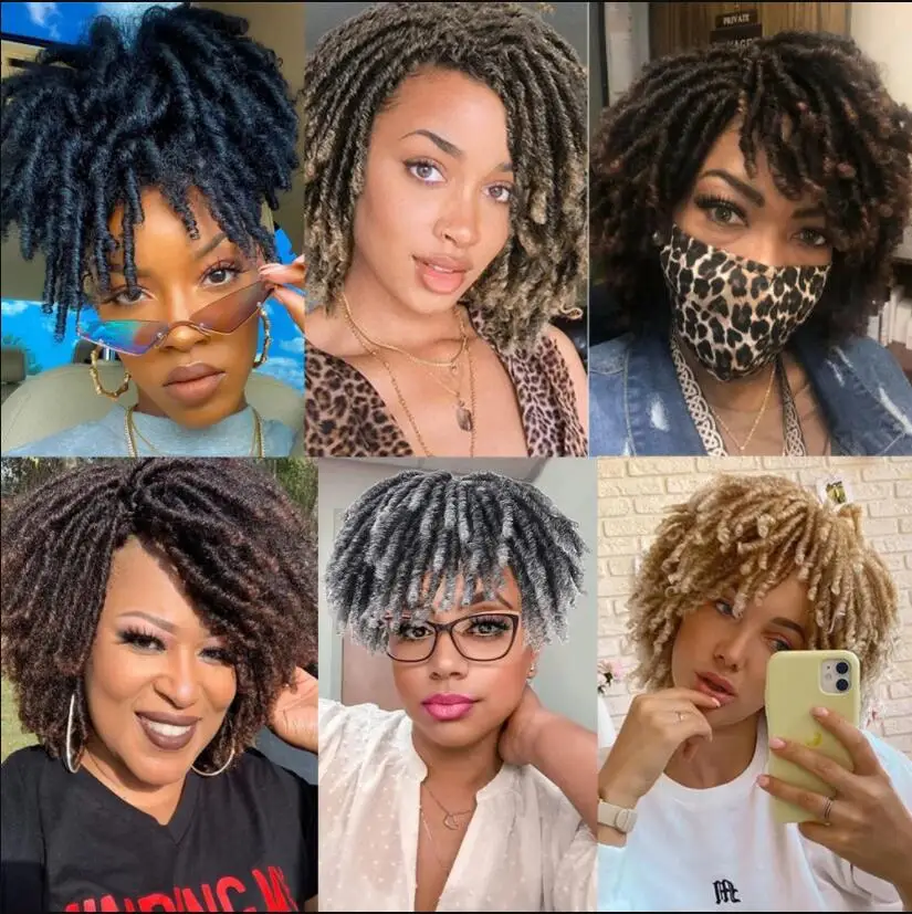 Blonde Dreadlock Hair Topper Synthetic Locs Ombre Braided Half Wig Short Dreadlocs Hair Toupee Afro Wigs for Black Women and Men