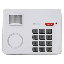Wireless Home Security Alarm System with Programmable Keypad and PIR Motion Detection (White)