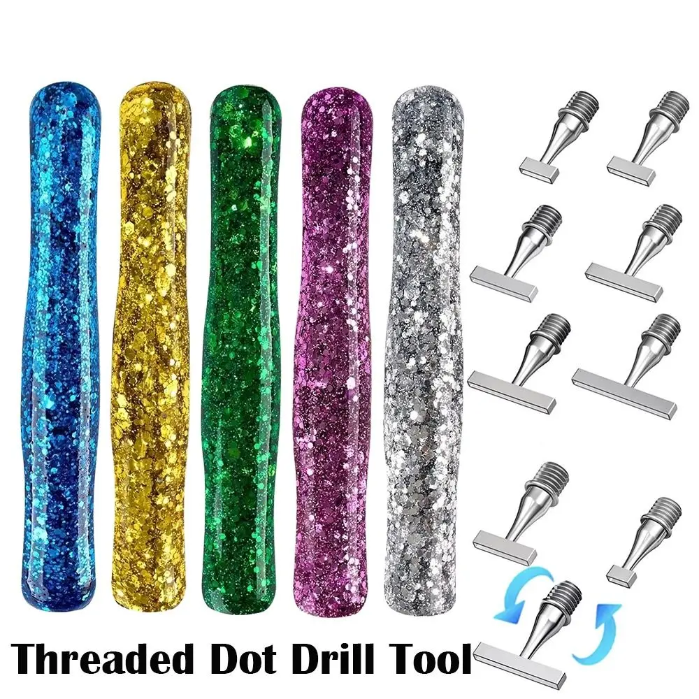 Replacement Pen Heads Shiny Diamond Painting Pen Embroidery Pen Tips Metal Screw Thread Tips 3D Print DIY Craft Point Drill Pens 1
