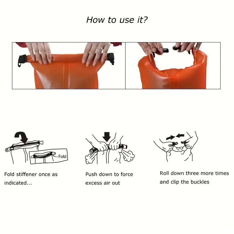 500D waterproof swimming bag dry sack 2/5/10/15/20/30L waterproof floating dry gear bags for boating fishing rafting swimming waterproof dry bag