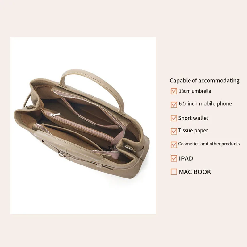 Elegant Women's Large-Capacity Luxury Tote and Shoulder Bag in Premium Cowhide