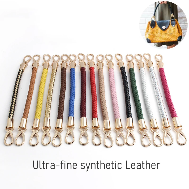 16/30CM Ultra-fine Synthetic Leather Braided Rope Handles For Handbag Shoulder Bag  Woven Wrapping Handles  Replacement Accessor