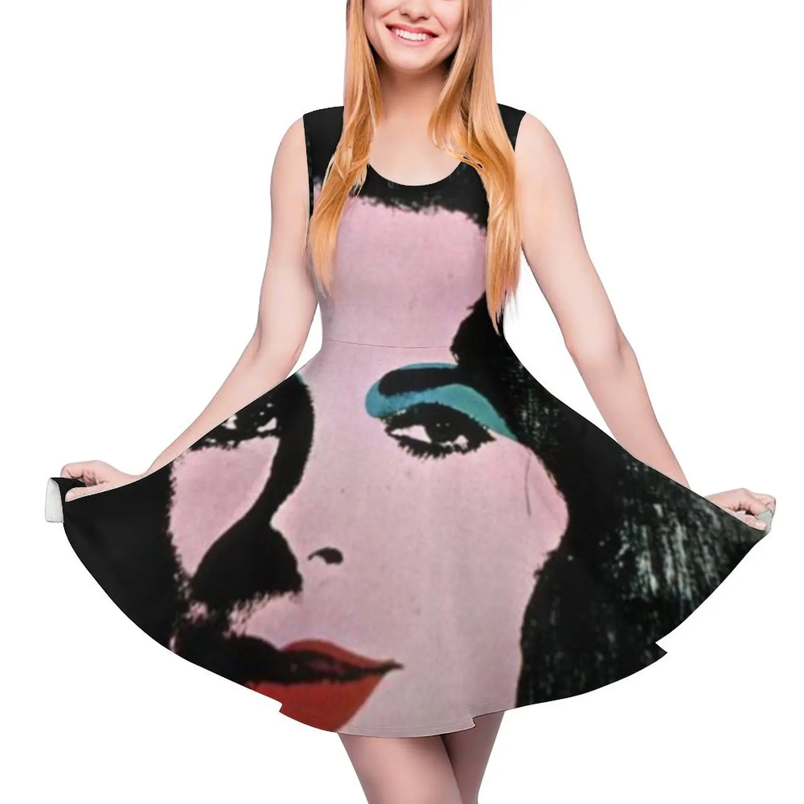 

Женское платье без рукавов andy warhol, элегантное свободное вечернее платье с цифровым рисунком, для танцев