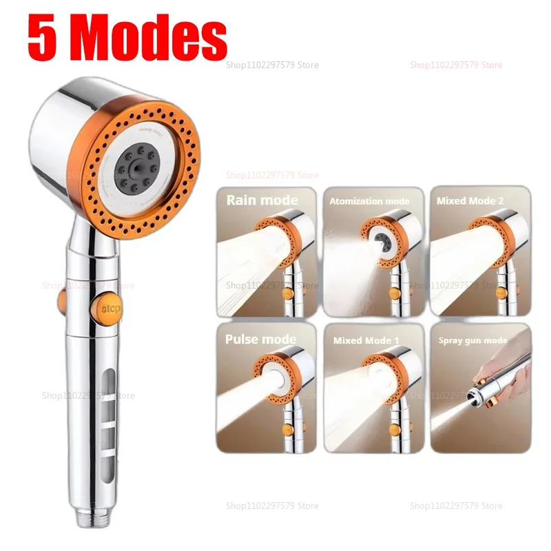 Pommeau de douche portable haute pression 5 modes anti-explosion et anti-chute pour pêche et camping