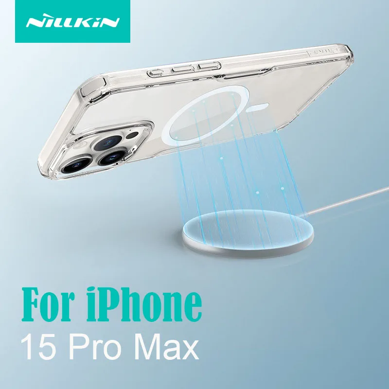 

For Apple iPhone 15 Pro Max Magsafe Case NILLKIN Nature TPU Pro Case For iPhone 15 pro maxTransparent Clear Soft Silicone Cover