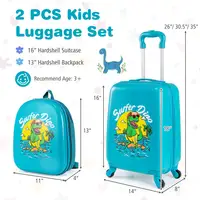 Ensemble de 2 valises pour enfants, bagages pour enfants avec roulettes, bagage à main 16 pouces et valise rigide 13 pouces 4