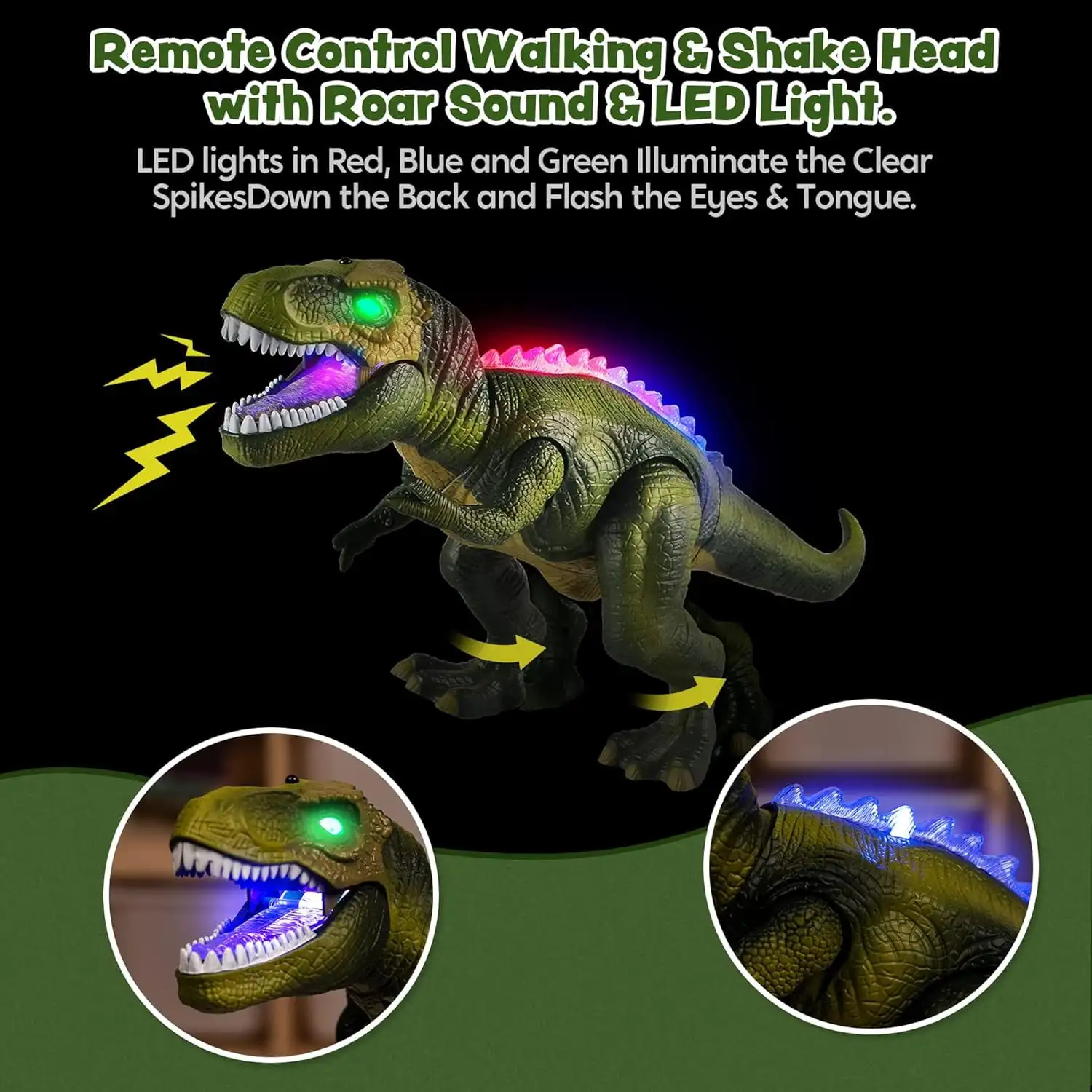 Joyfy Remote Control Walking Dinosaur Big T rex Dinosaur Robot Toy with Light Sound Electric Animal for Kids Best Birthday Gift 4