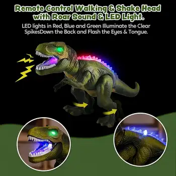 Joyfy Remote Control Walking Dinosaur Big T rex Dinosaur Robot Toy with Light Sound Electric Animal for Kids Best Birthday Gift 4