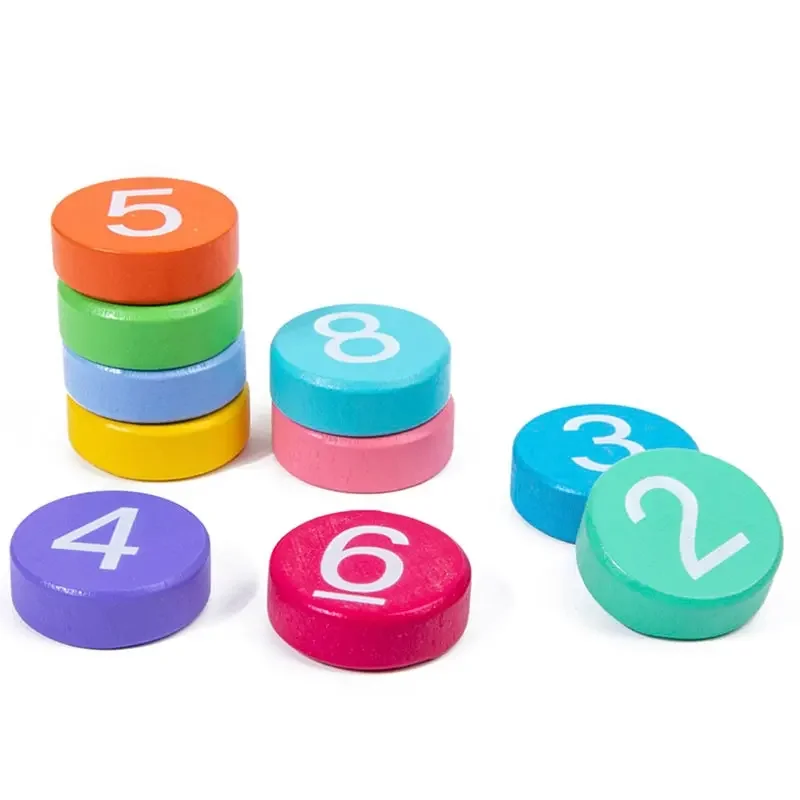 Math Toys Learning Board Puzzle Educational Children's Wooden Number Board Cognitive Matching Addition Subtraction Operation Montessori Logical Thinking Training