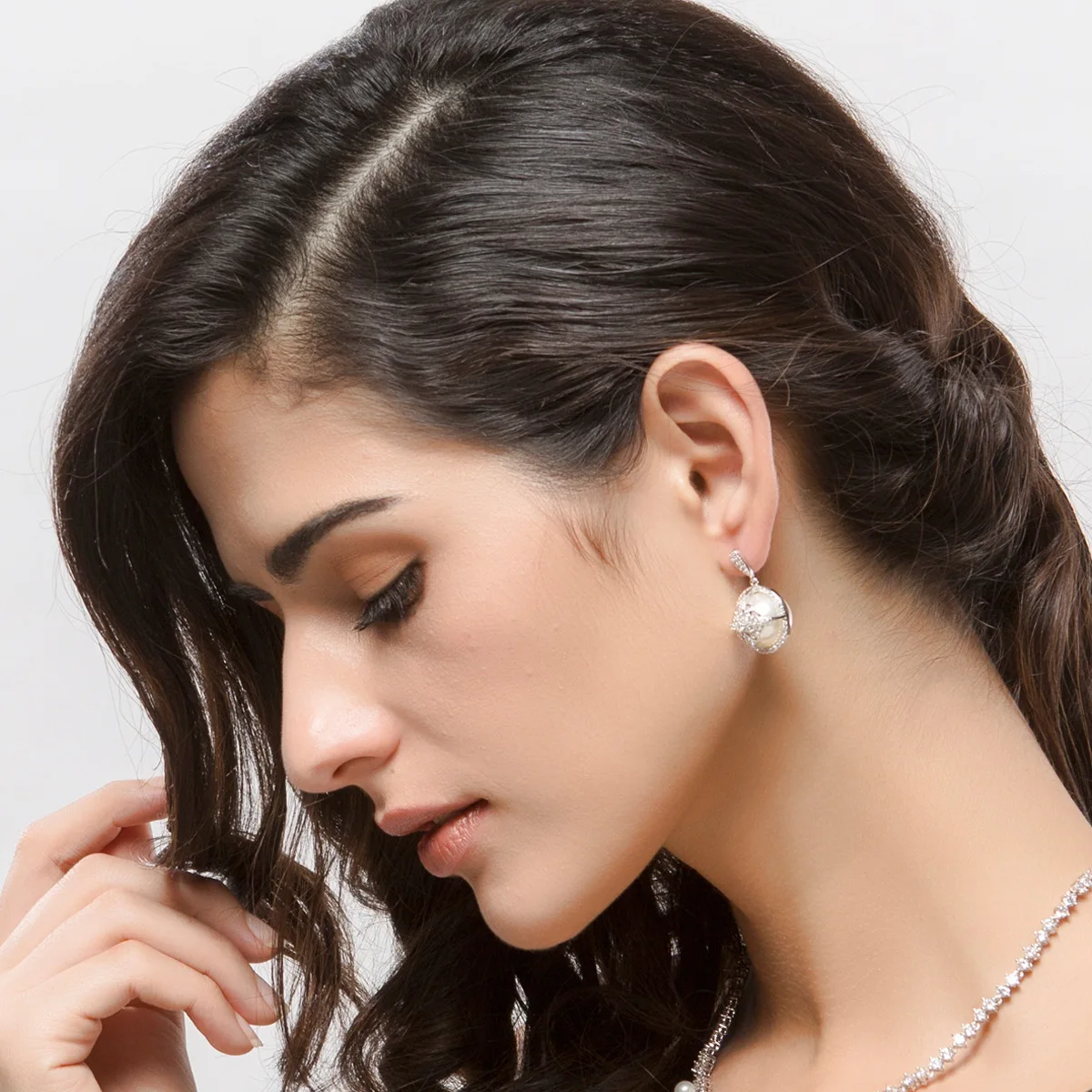 Moon and Star Women's Earrings Genuine 925 Pure Silver Luxury Anti allergic Pearl Jewelry Gift Girl