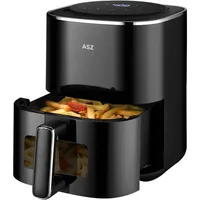 ASZ Digital Air Fryer 4.5qt with Window  8 Presets Bake Toast Broil Reheat Bacon Black 400°F Airfryer 85% Oil Less 1