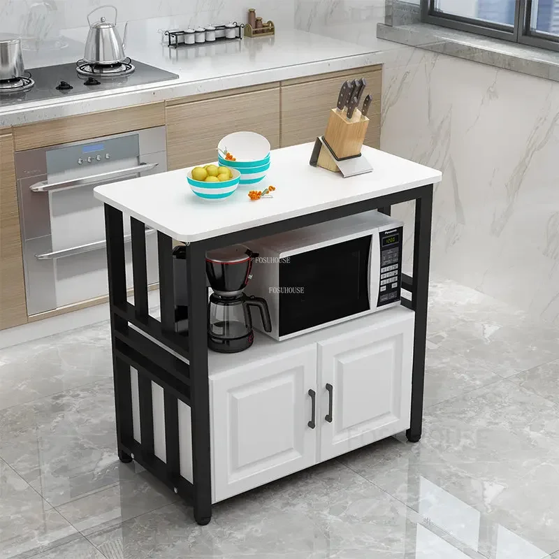 Modern Solid Wood Kitchen Cabinets Home Kitchen Furniture Creative Tableware Storage Cabinet Rack Multi-layer Kitchen Console N 5