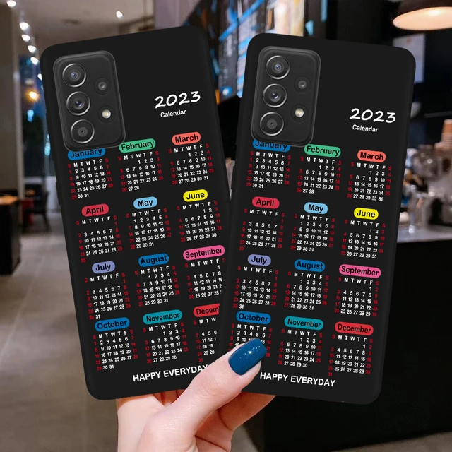 2023 Calendar Phone Case For Samsung Galaxy A53 A33 A73 5G A52 A72 A51 A71  A50