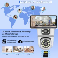Tuya HD double objectif 5G Wifi caméra IP PTZ extérieur étanche double écran sécurité à domicile-protection couleur Vision nocturne Surveillance 6