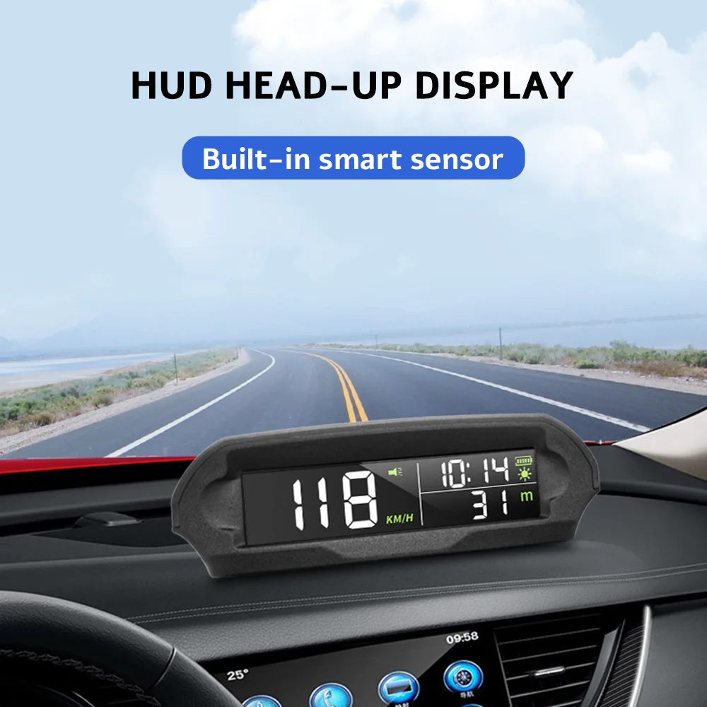 Solar Digital Auto Hud Tachometer mit Temperatur/Höhe GPS Head-Up-Display  über Geschwindigkeit müde Fahr Erinnerung - AliExpress