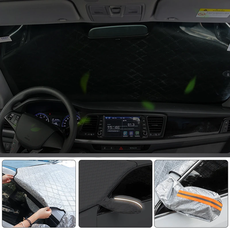 SEAMETAL Large Windshield Snow Shield 9-Magnet Front Window Protection Cover Waterproof Winter Car Snow Cover for Suv Sedan Mpv