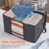 3pcs/6pcs Large Capacity Clothes Storage Bag Organizer With Reinforced Handle For Blanket Comforters Bed Sheets Pillows Toy 1