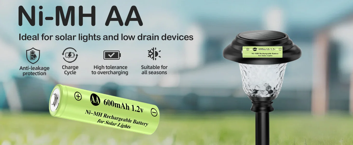 AA Ni-MH 600mAh 1.2V Rechargeable Batteries