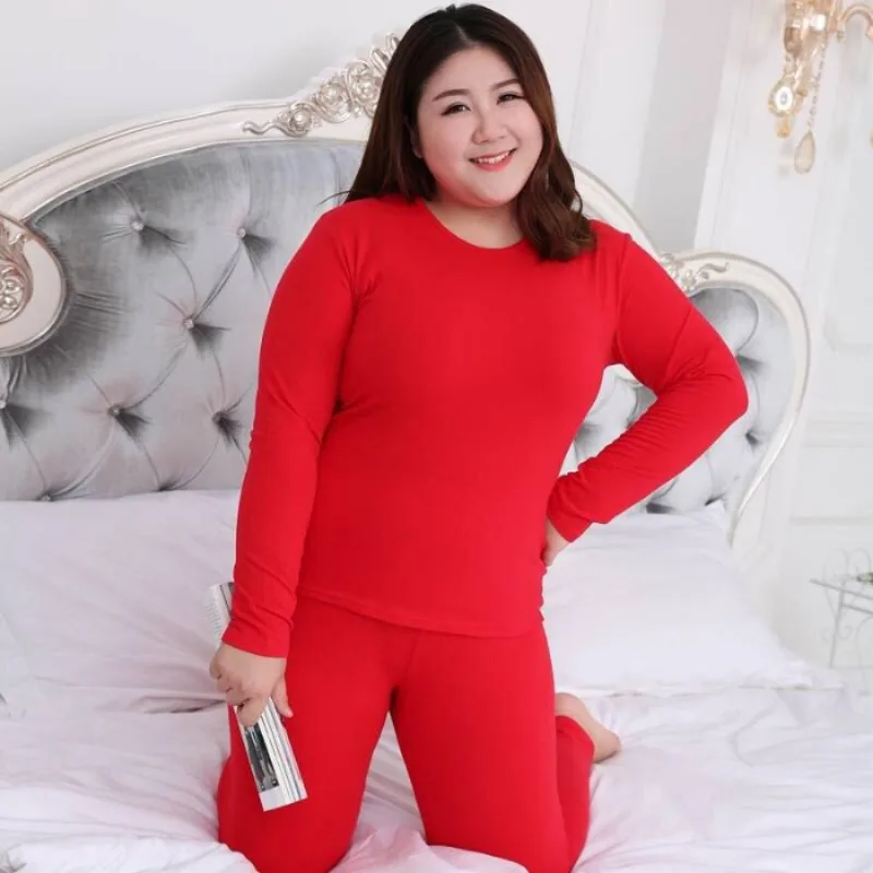 Women's Thermal Underwear Sets Woman Winter Warm Long Johns Set Ladies Sleepwear Keep Warm Lingerie Plus Size M-5XL Homewear
