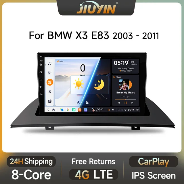 JIUYIN Car Radio For BMW X3 E83 2003-2011 wireless CarPlay Android Auto Multimedia car intelligent screen systems display 2din