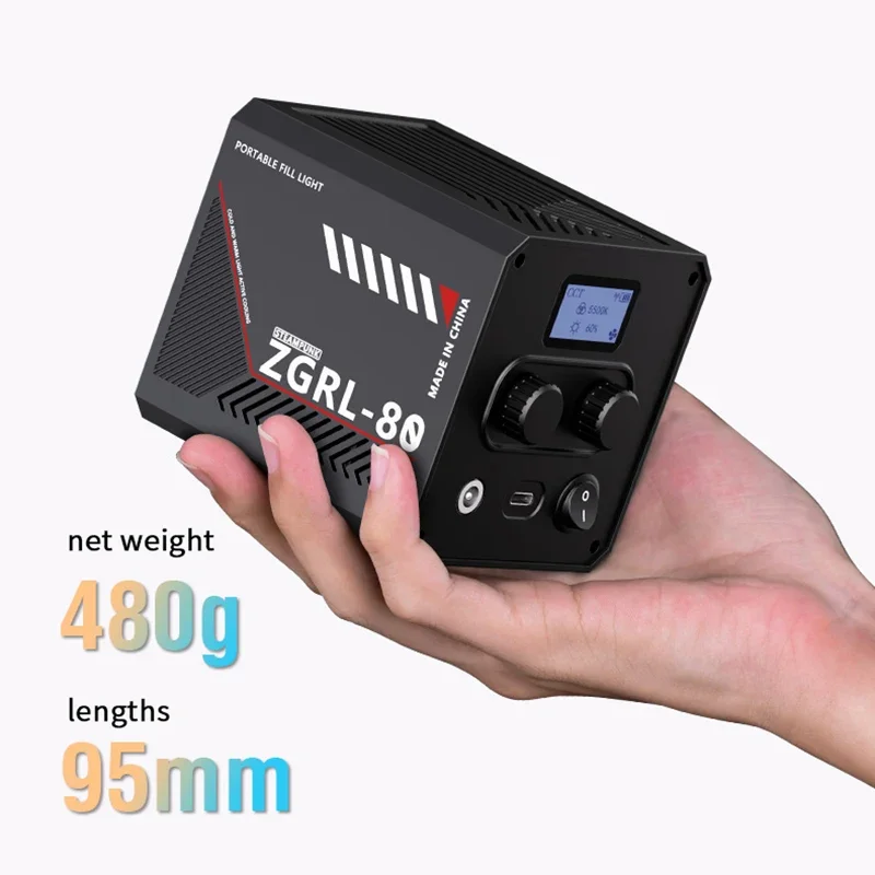 60W Pro Portable LED Video Light COB Bi-Color photography light 2800K-7500K Livestreaming Handheld Outdoor Shooting Light