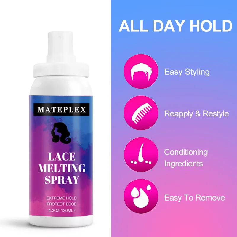 Melting Spray for Lace Wig Quick Dry Lace Front Wig Glue Spray Invisible Wig  Adhesive Temporary Holding Hair Accessaries 120ml - AliExpress