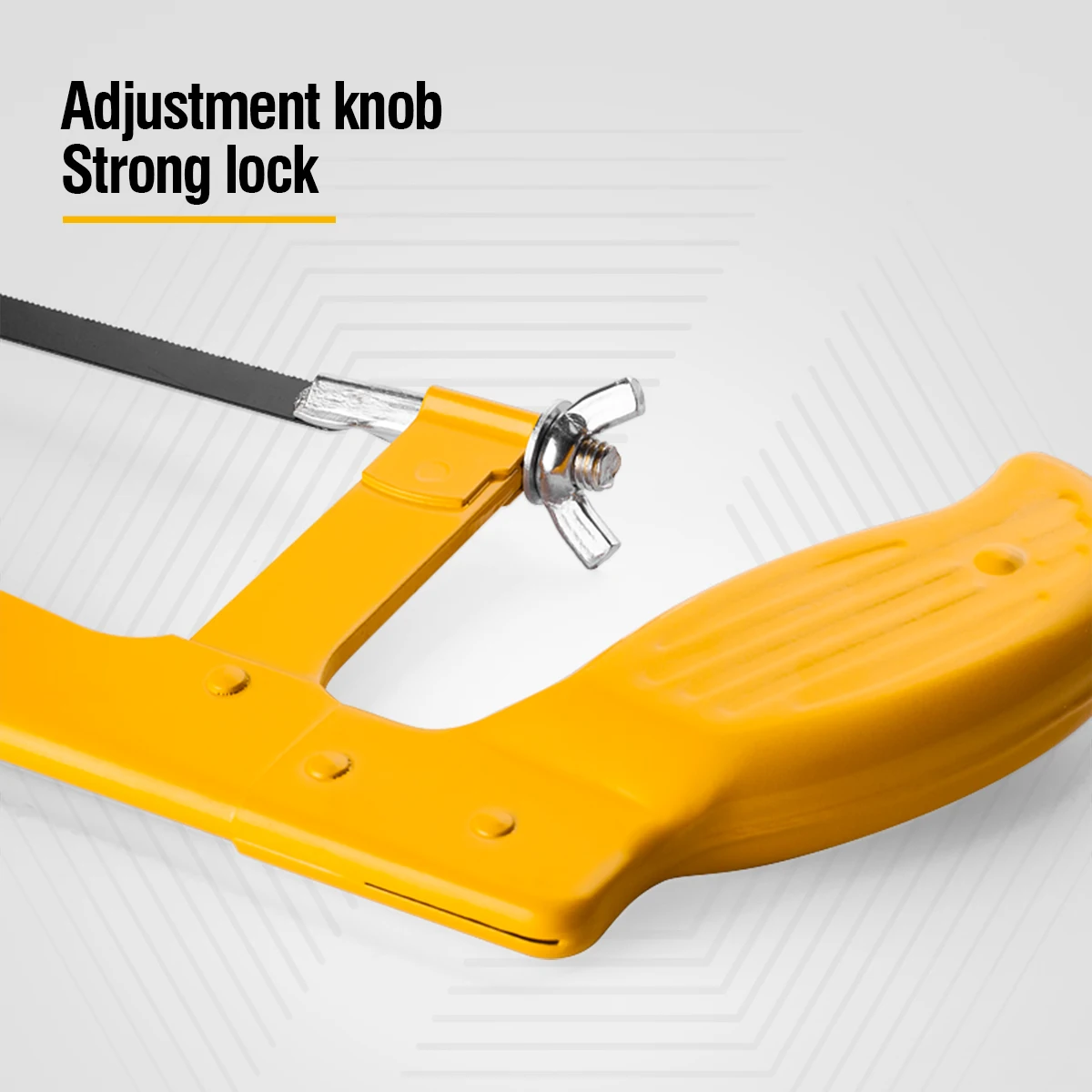 Adjustable hacksaw frame, the frame is made of professional high-carbon tool steel, adjustable to 8", 10", 12"