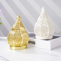 1PC, European-style ironwork hollowed-out gourd-shaped decorative candlestick, Moroccan decorative style candlestick 5